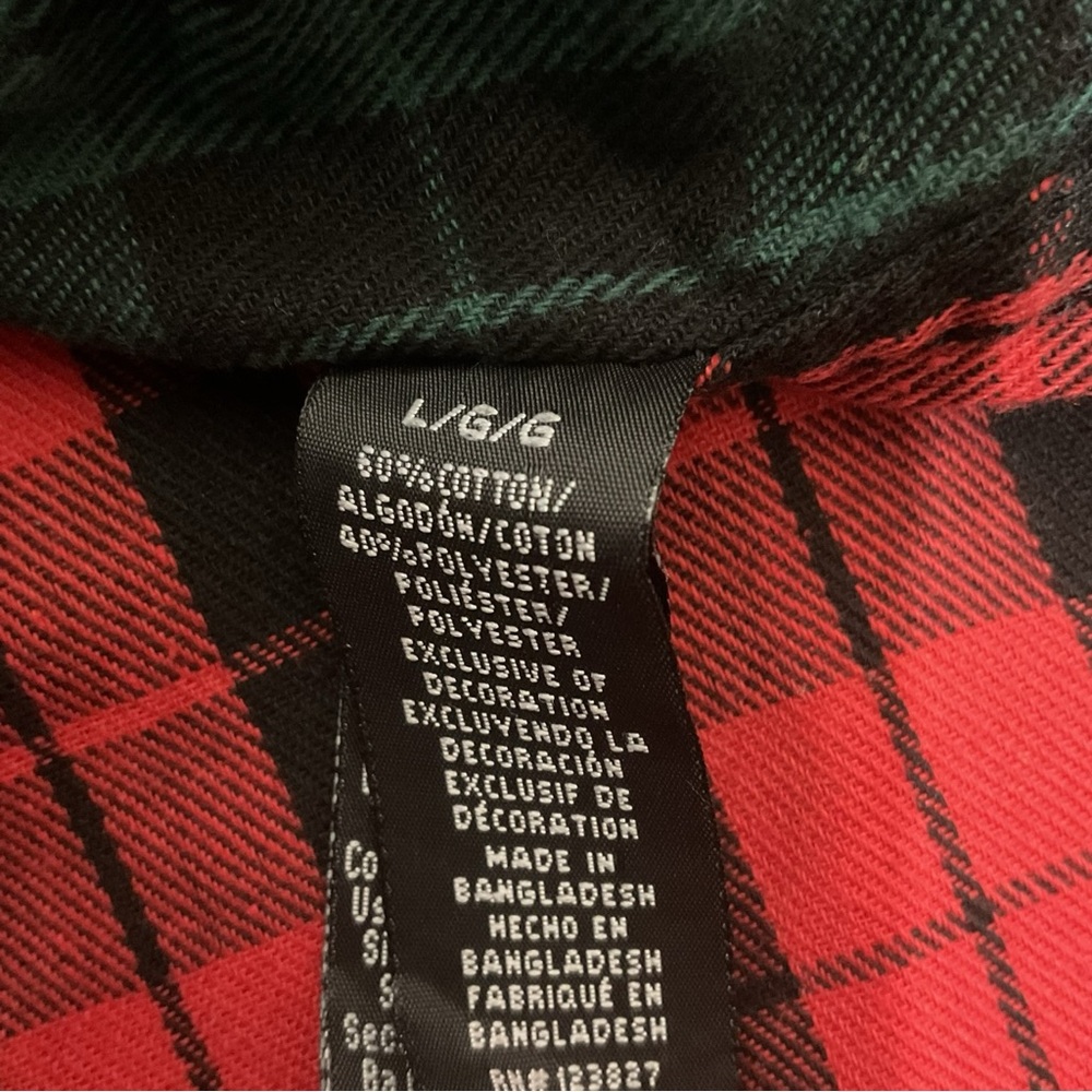 DRL Essentials Colorblock Plaid Flannel Shirt Patchwork Button Up Size L - Picture 5 of 6